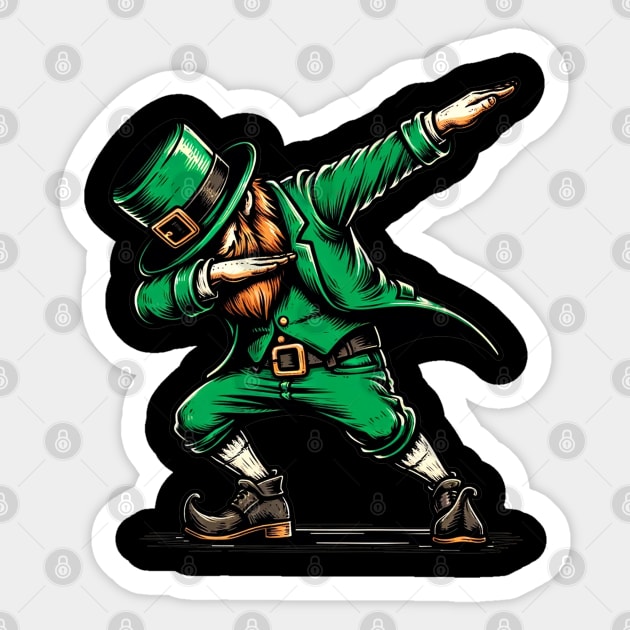 St Patricks Day Dabbing Leprechaun Boys Girls Men Dab Dance Sticker by FromHamburg